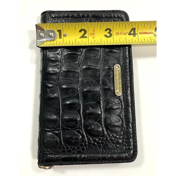 Brahmin Debra Pecan Melbourne Genuine Leather Croc Embossed Wallet Black - Picture 14 of 16